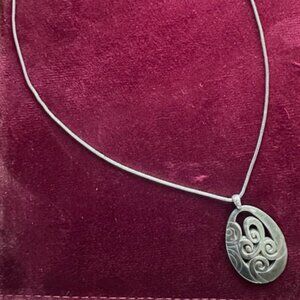BRIGHTON PENDANT FASHION STATEMENT NECKLACE - always in style Teardrop Scroll